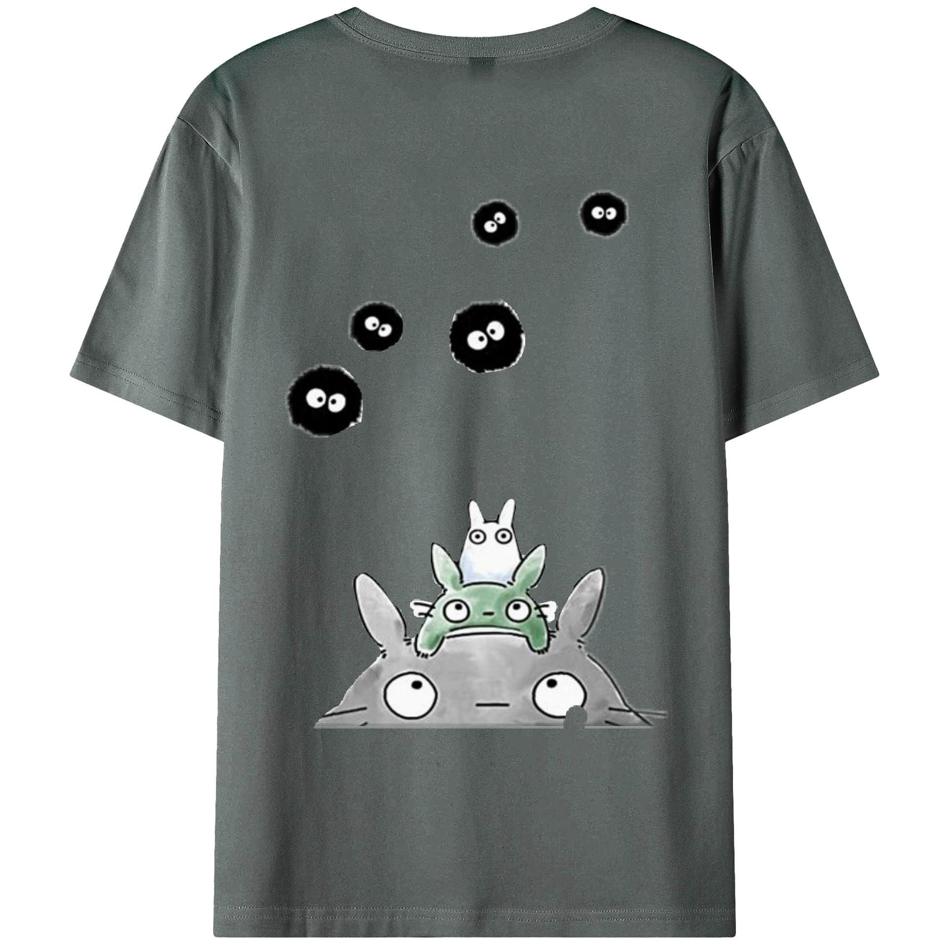 （画像用） となりのトトロ 草壁メイ 草壁サツキ My Neighbor Totoro Satsuki Kusakabe Mei Kusakabe 綿100％ メンズ半袖Tシャツ（バックプリント） 通気性
